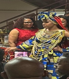 Angolan fashion show with traditional dress
